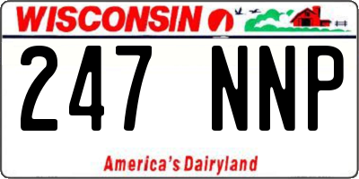 WI license plate 247NNP