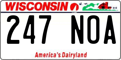 WI license plate 247NOA