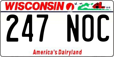 WI license plate 247NOC