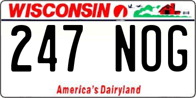 WI license plate 247NOG