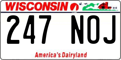 WI license plate 247NOJ