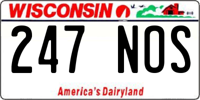 WI license plate 247NOS