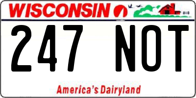WI license plate 247NOT