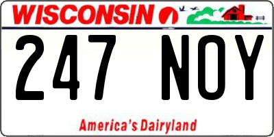 WI license plate 247NOY