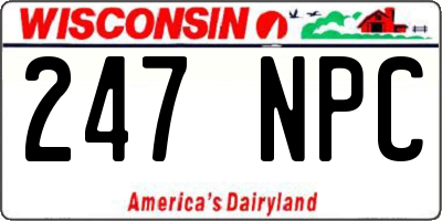 WI license plate 247NPC