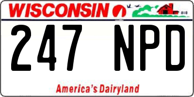 WI license plate 247NPD