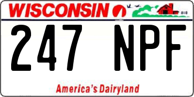 WI license plate 247NPF