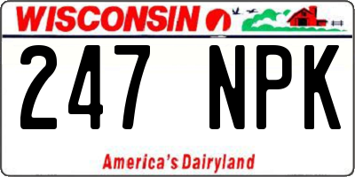 WI license plate 247NPK