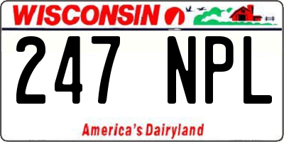 WI license plate 247NPL