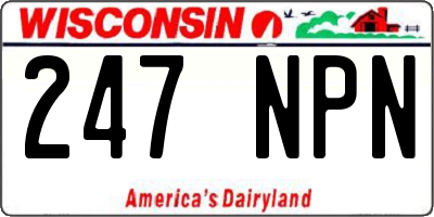 WI license plate 247NPN