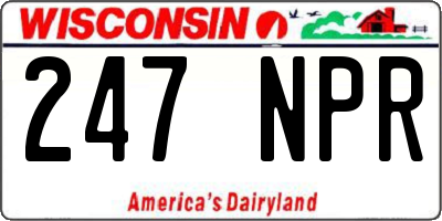 WI license plate 247NPR