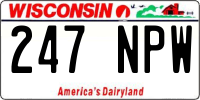 WI license plate 247NPW