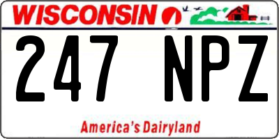 WI license plate 247NPZ