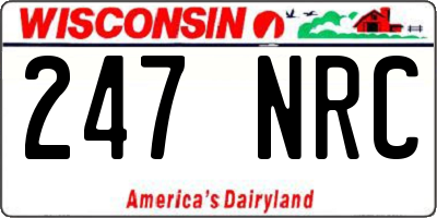 WI license plate 247NRC