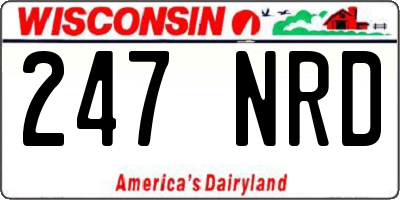 WI license plate 247NRD