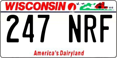 WI license plate 247NRF