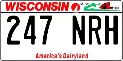WI license plate 247NRH