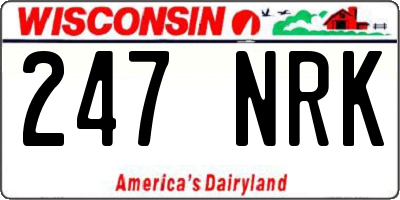 WI license plate 247NRK