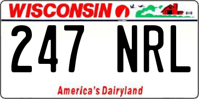 WI license plate 247NRL
