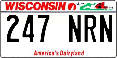WI license plate 247NRN