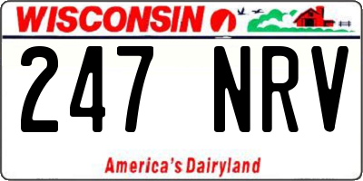 WI license plate 247NRV