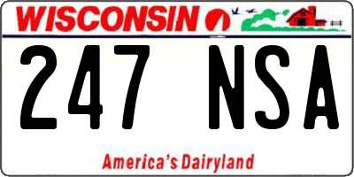 WI license plate 247NSA