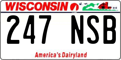 WI license plate 247NSB