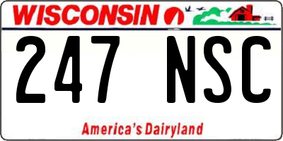 WI license plate 247NSC