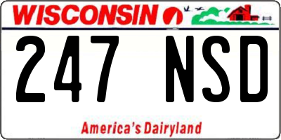WI license plate 247NSD