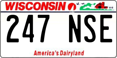 WI license plate 247NSE