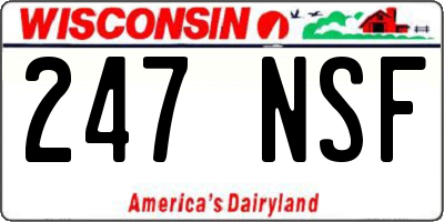 WI license plate 247NSF