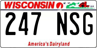 WI license plate 247NSG