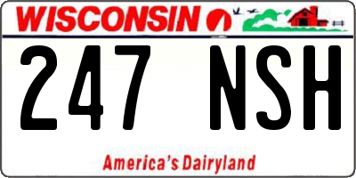 WI license plate 247NSH