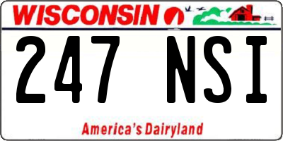 WI license plate 247NSI
