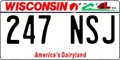 WI license plate 247NSJ