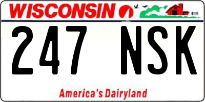 WI license plate 247NSK