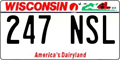 WI license plate 247NSL