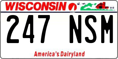WI license plate 247NSM