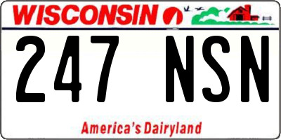WI license plate 247NSN