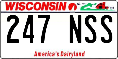 WI license plate 247NSS