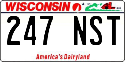 WI license plate 247NST