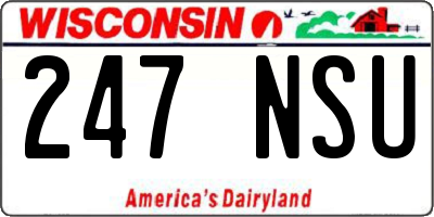 WI license plate 247NSU