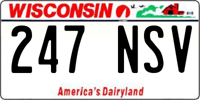 WI license plate 247NSV