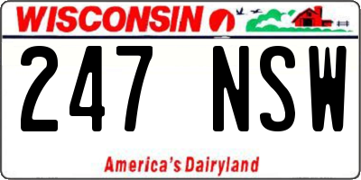WI license plate 247NSW