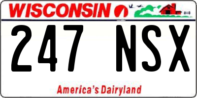 WI license plate 247NSX