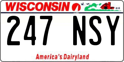 WI license plate 247NSY