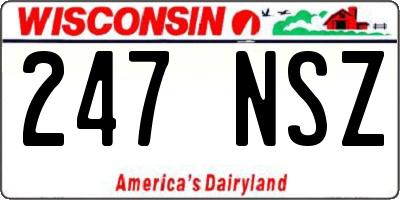 WI license plate 247NSZ