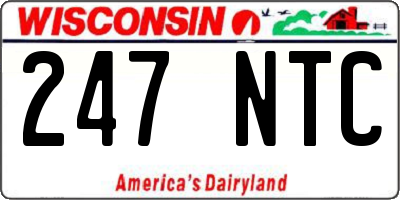 WI license plate 247NTC