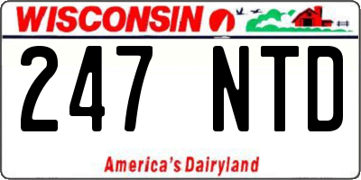 WI license plate 247NTD