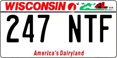 WI license plate 247NTF